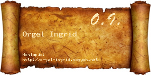 Orgel Ingrid névjegykártya